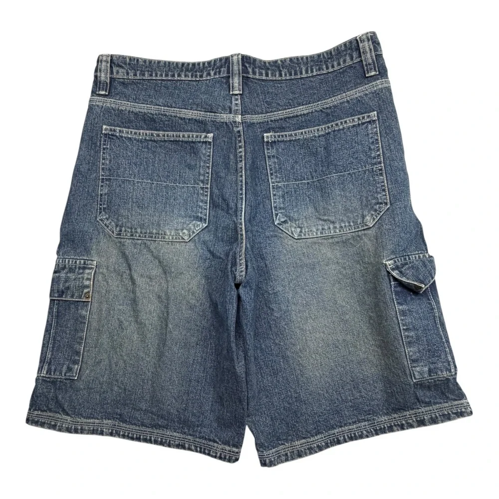 Levis Carpenter Denim Shorts Mens 36 Blue Medium Wash Utility Workwear Baggy